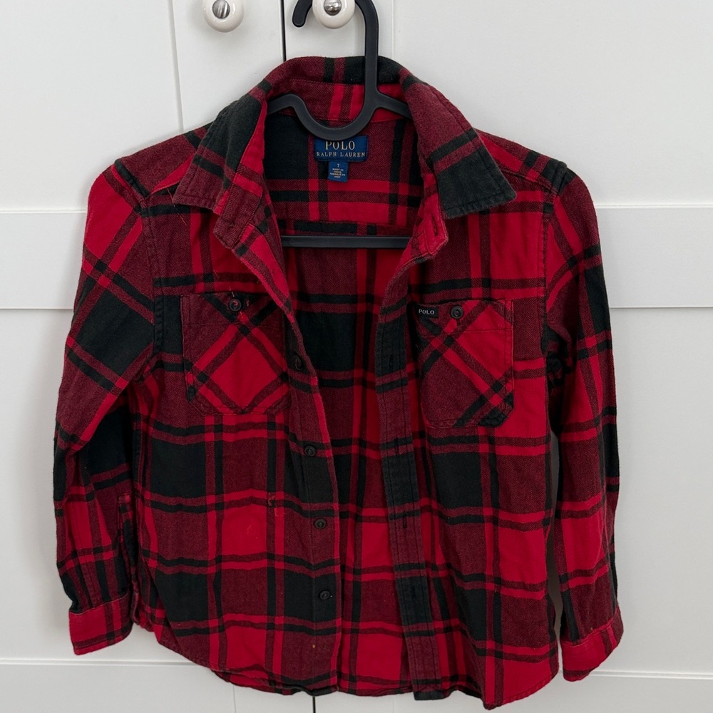 Polo by Ralph Lauren Kids Red and Black Checkered Shirt